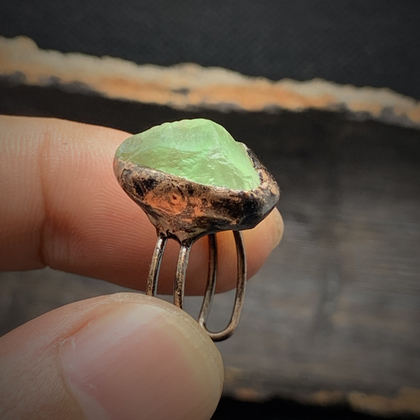 Selina - Bague pierre de naissance naturelle brute réglable