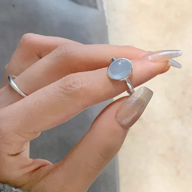 Nerida - Bague en argent aigue-marine, douceur et sérénité