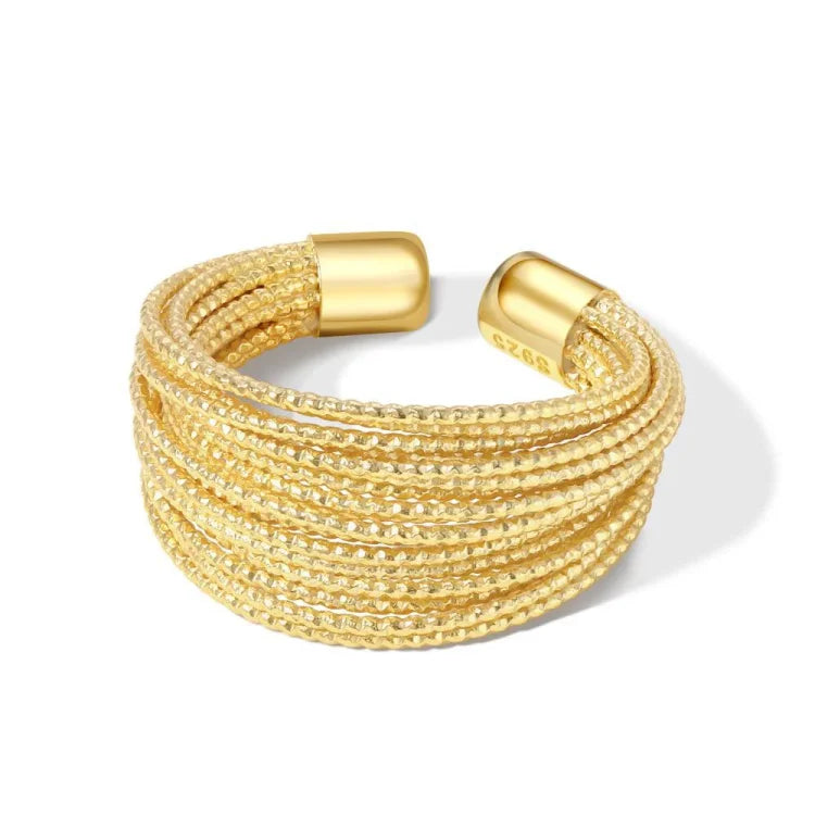 Isolde - Bague multicouche réglable aux filigranes raffinés