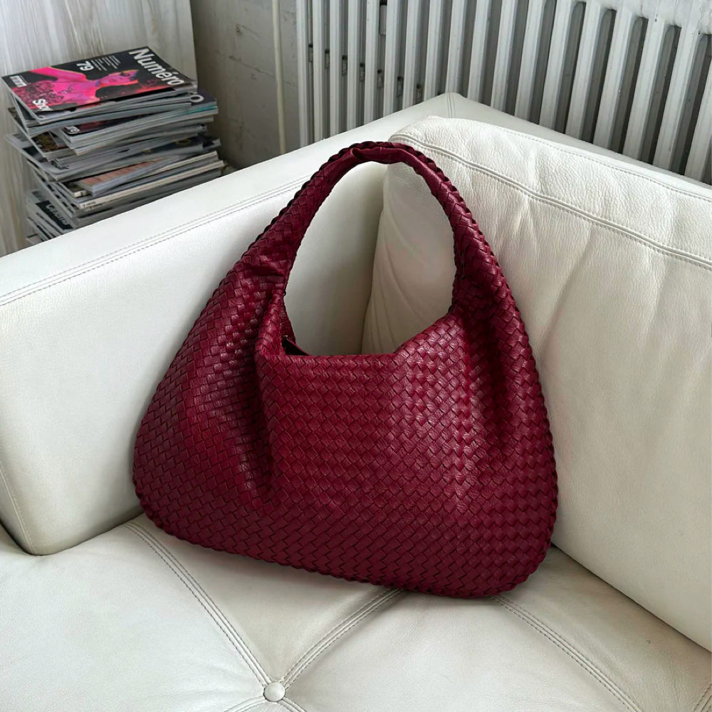 WeaveLux - Grand Sac Bandoulière Tressé Femme
