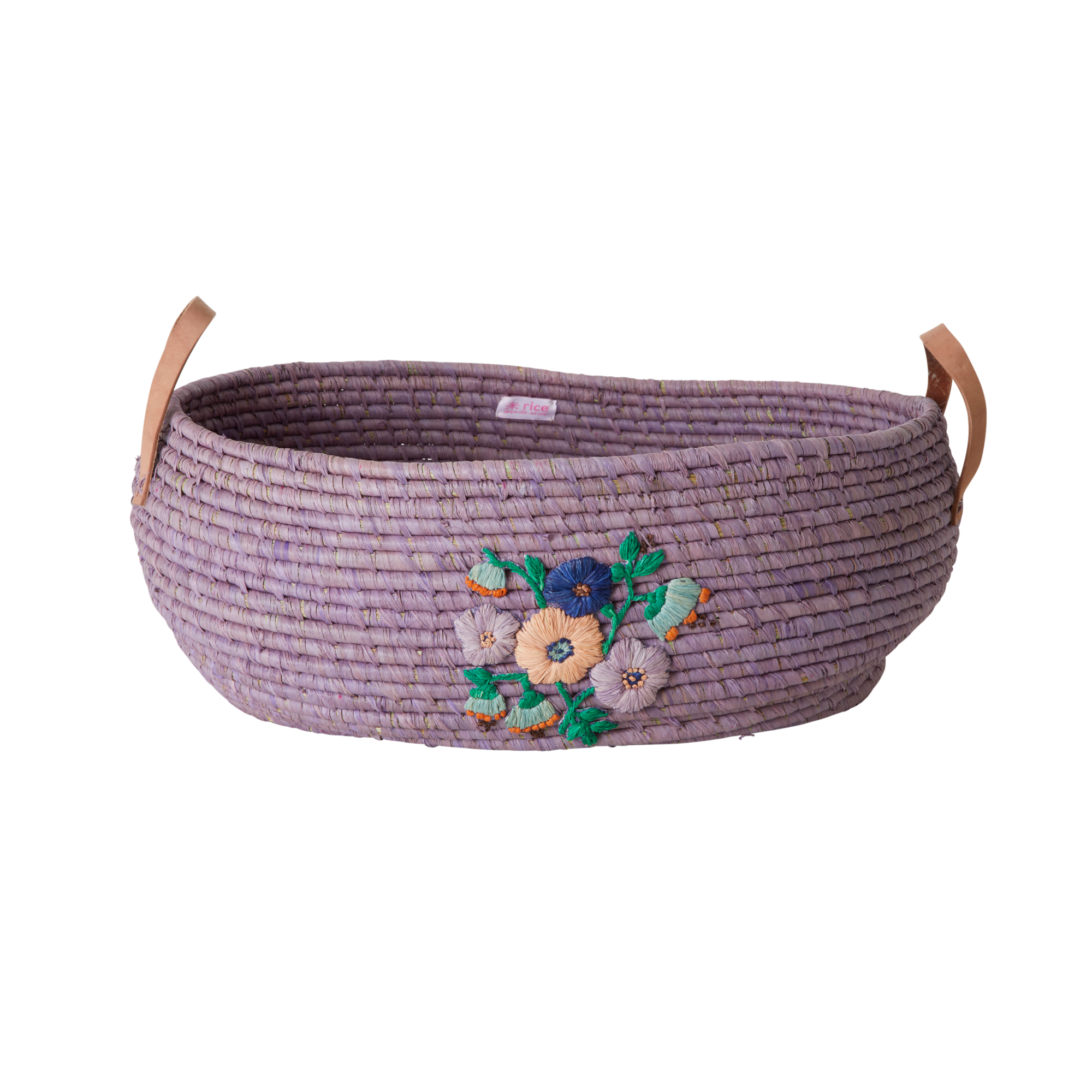 PurpleBloom - Grand panier en raphia fait main