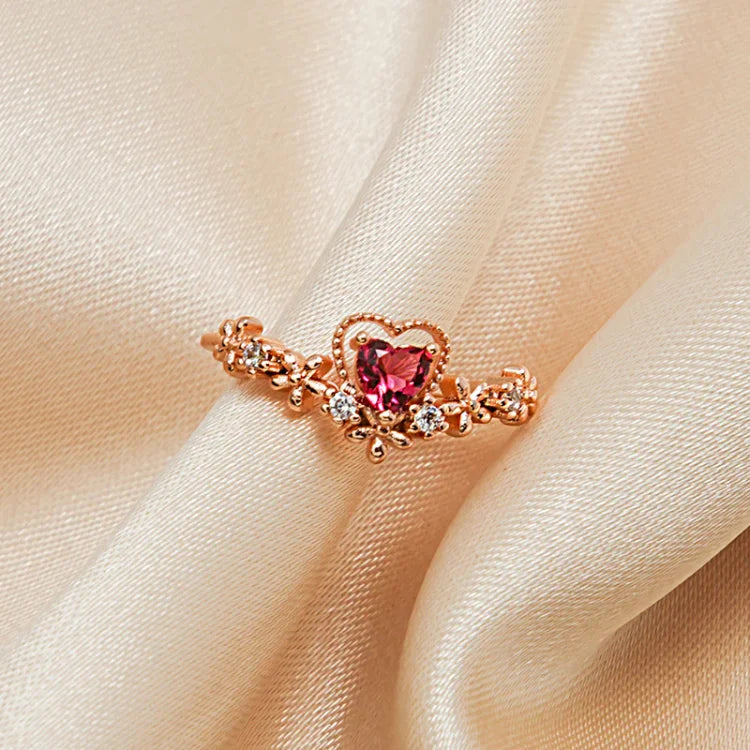 Scarlett - Bague amour cristal rouge passion