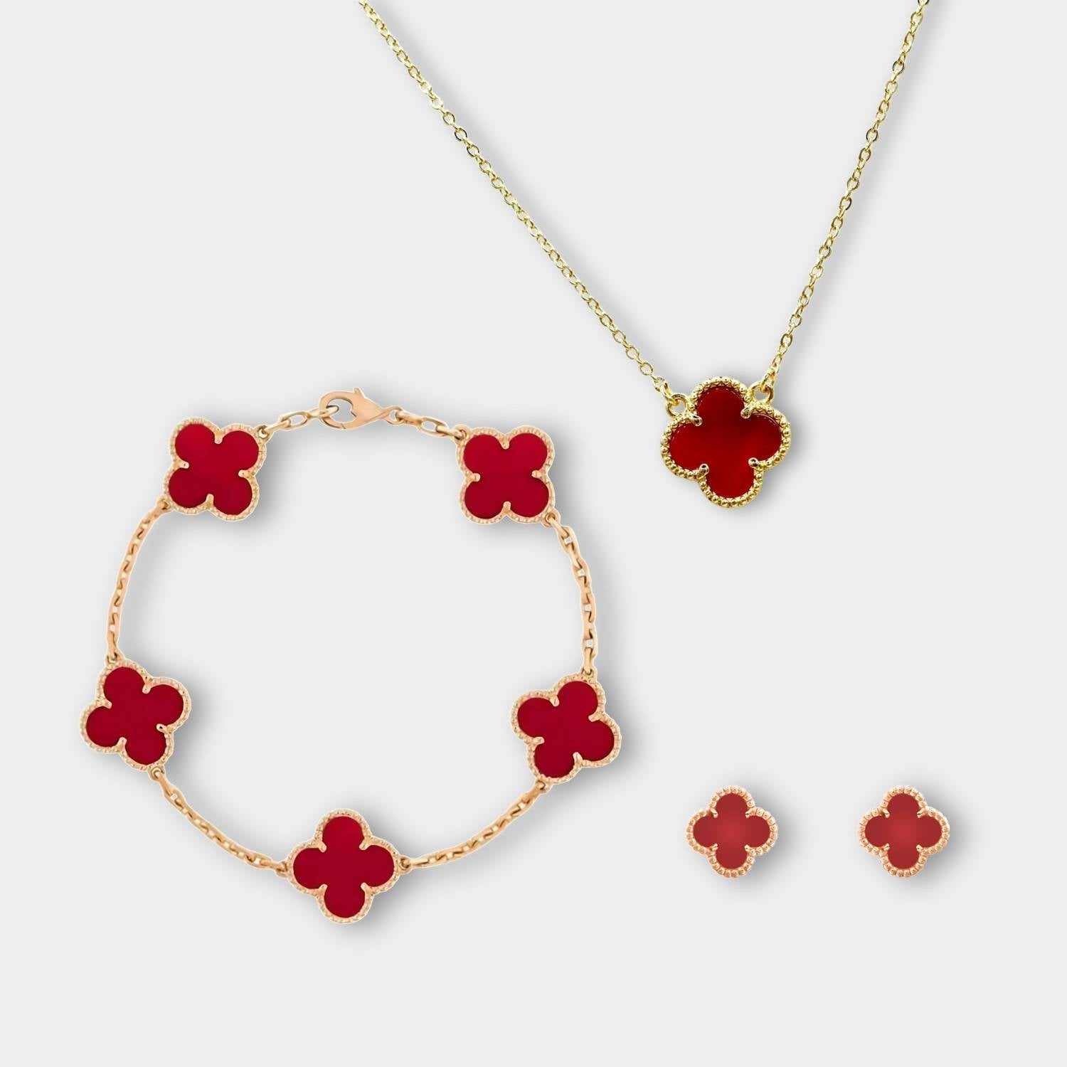 GoldenClove - Set trèfle or collier et bracelet