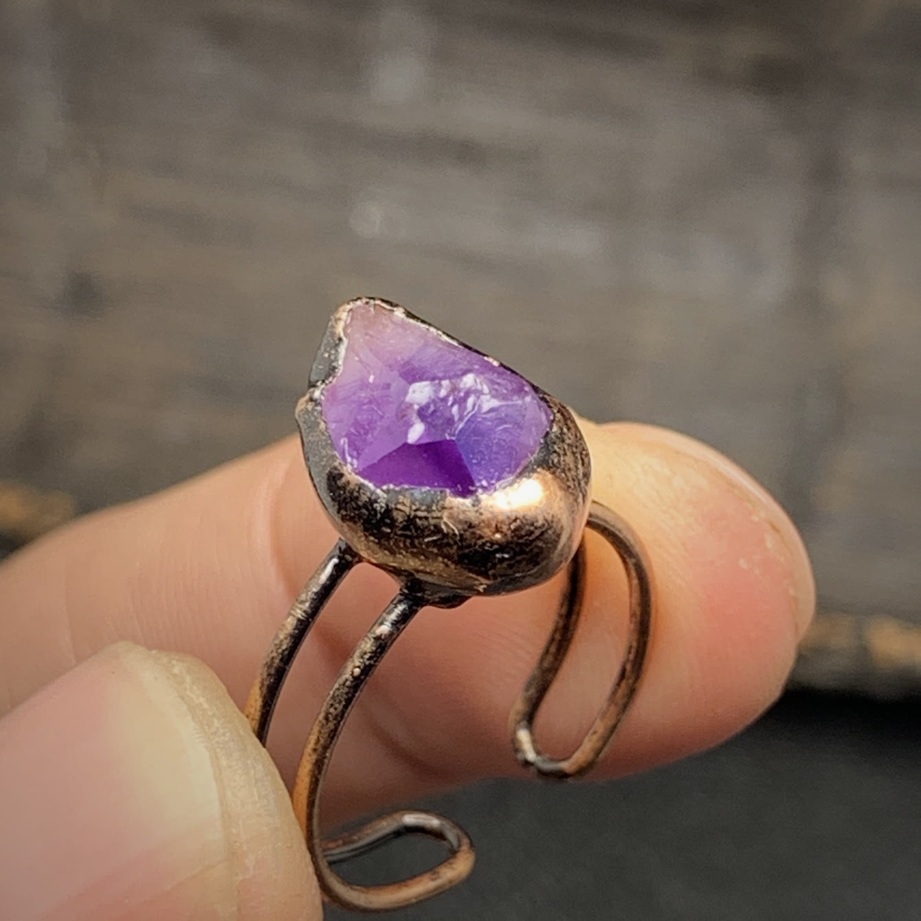 Selina - Bague pierre de naissance naturelle brute réglable