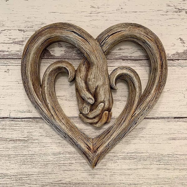 LoveWood - Décoration cœur en bois romantique pour la maison