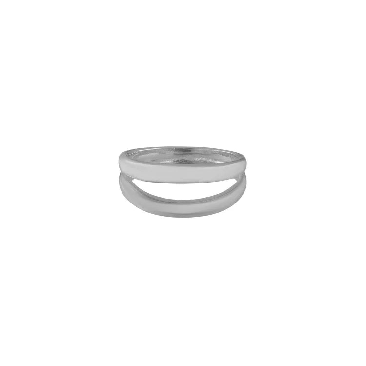 Aluna - Bague double anneau en or et argent minimaliste