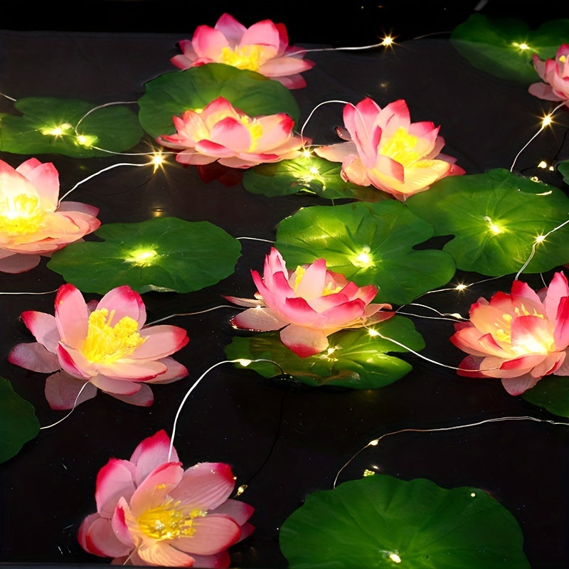 SolarLily - Guirlande solaire lotus flottante pour jardin et bassin