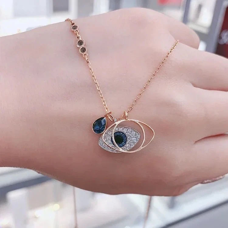 Amira - Set collier et bracelet mauvais œil en or rose