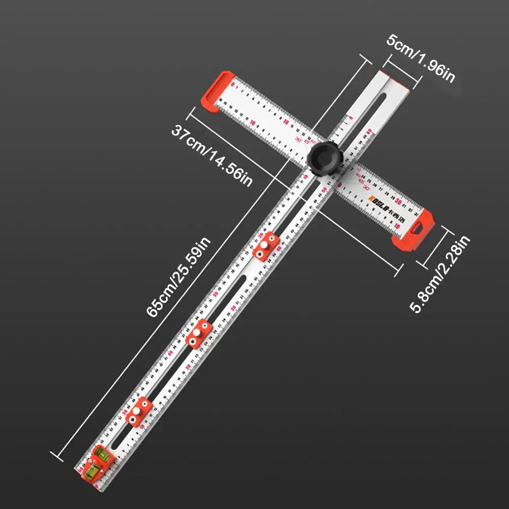 Règle de perçage 2 en 1 - Guide de positionnement et d'angles pour le bois