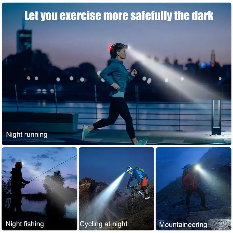 PowerGlow - Lampe Frontale LED Rechargeable Waterproof