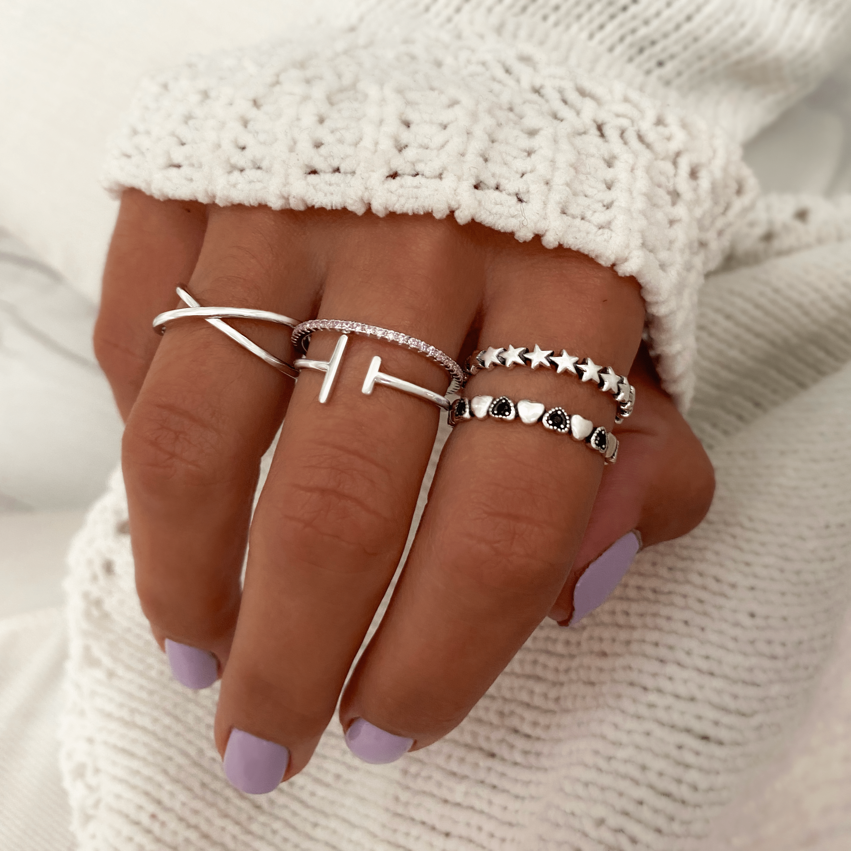 Calindra - Bague double croix en argent élégante