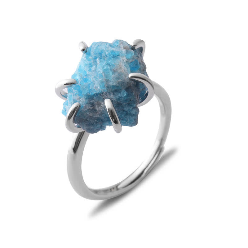 Liora - Bague réglable en cristal naturel à 6 griffes