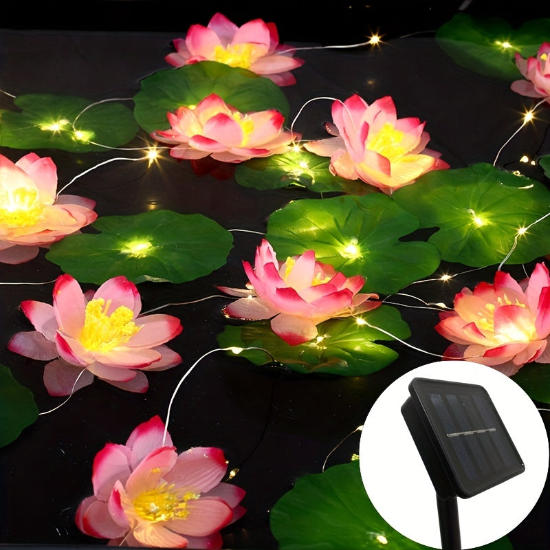 SolarLily - Guirlande solaire lotus flottante pour jardin et bassin