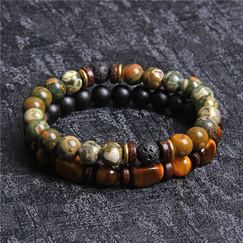 Naya - Bracelet turquoise africaine et œil de tigre