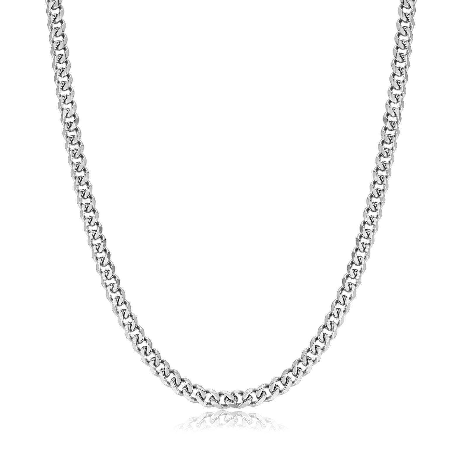 Noah - Collier chaîne cubaine en argent élégant pour homme