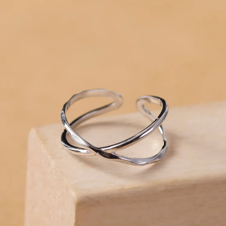Lina - Bague double lignes réglable au style élégant
