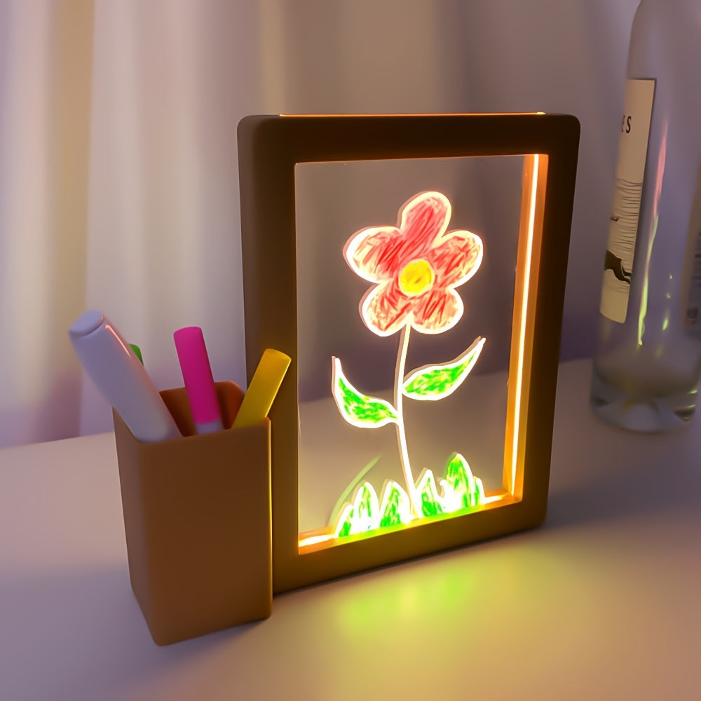 GlowNote - Lampe LED Moderne avec Tableau Acrylique à Écrire