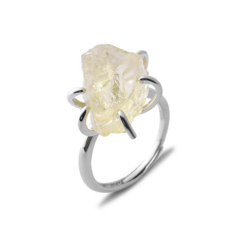 Liora - Bague réglable en cristal naturel à 6 griffes