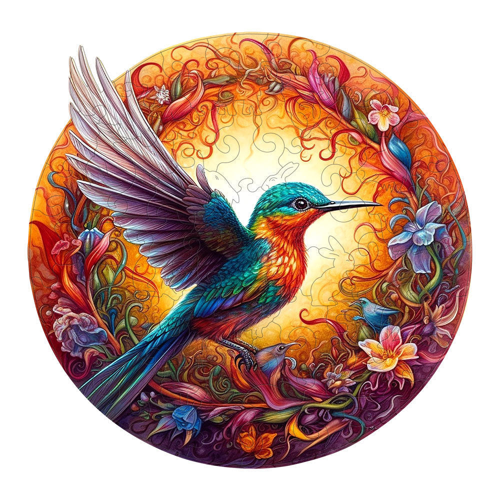 WoodenPuzzle – Art en Bois Colibri Flottant