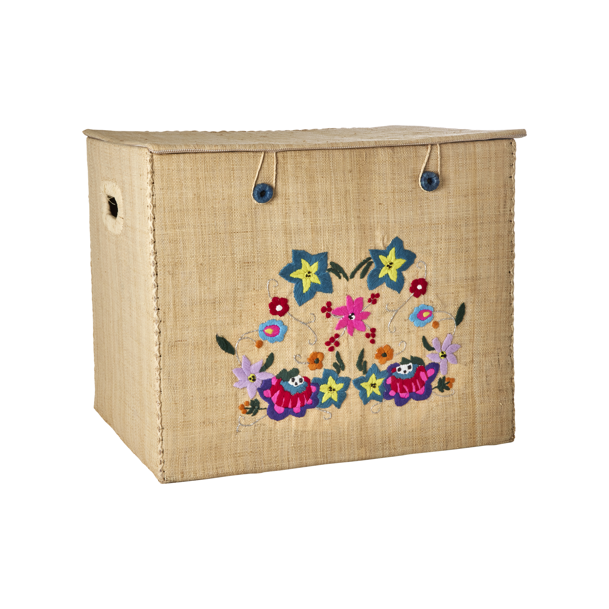 RaffiaChic - Panier de rangement artisanal en raphia naturel