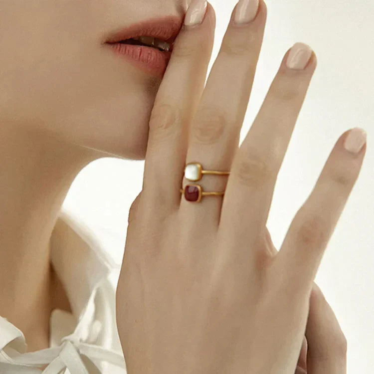 Elvira - Bague vintage émail en argent sterling 925