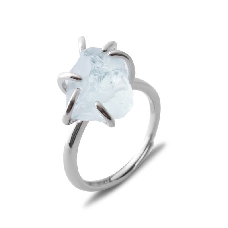 Liora - Bague réglable en cristal naturel à 6 griffes
