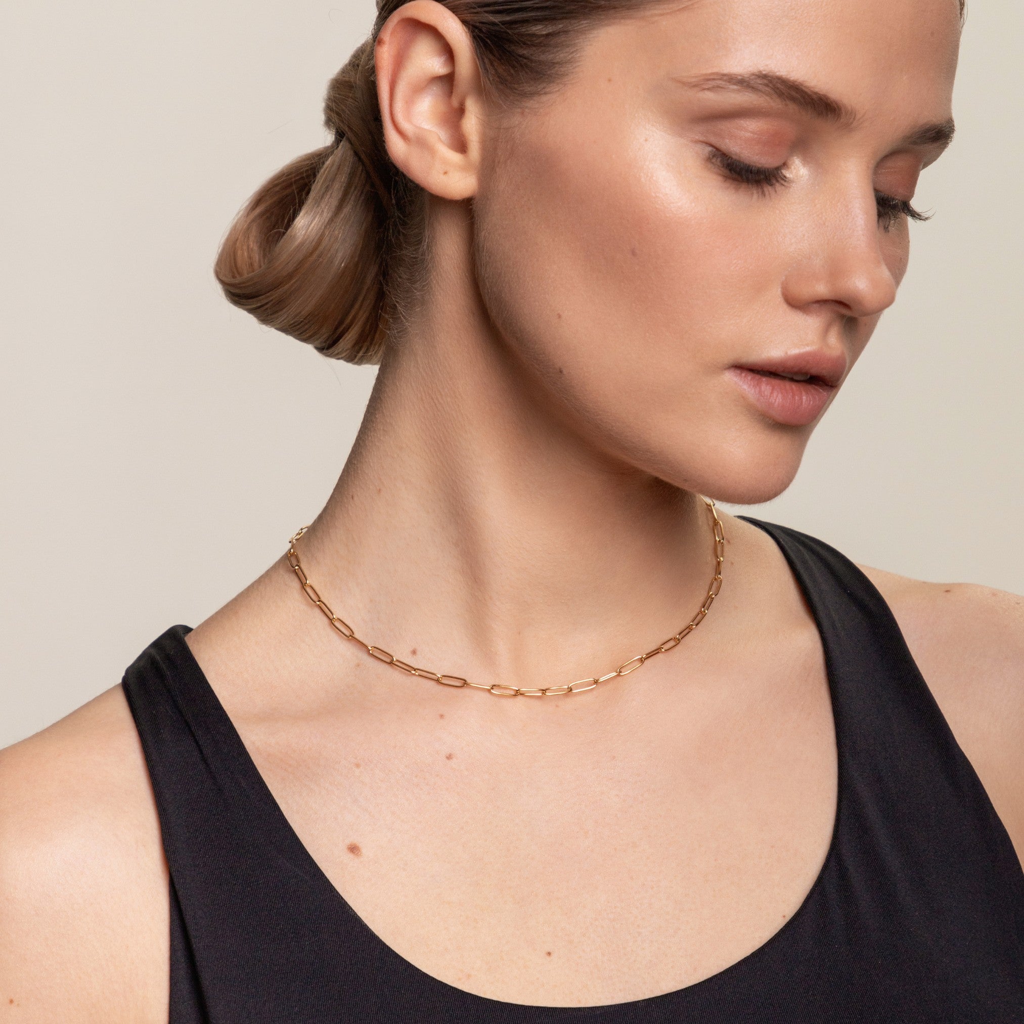 Lina - Collier choker maille trombones