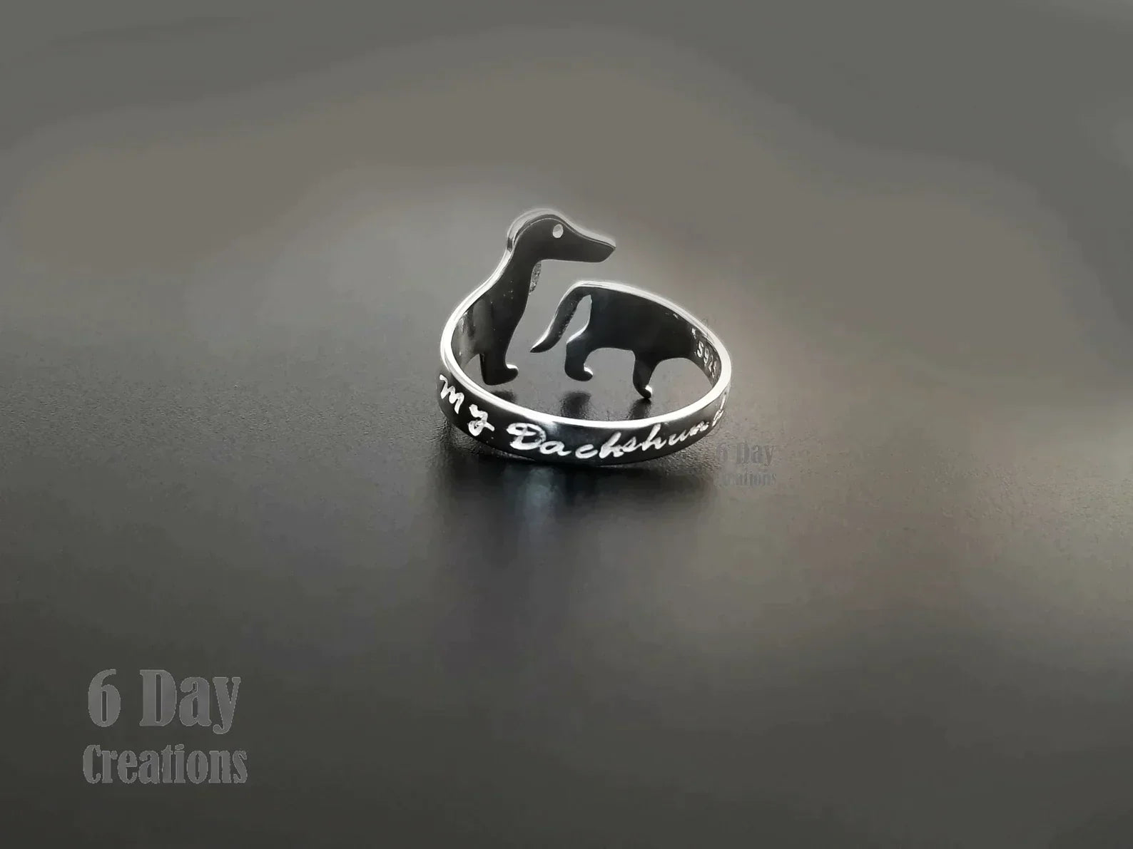 Bague Teckel Mignonne Argent 925 - Amoureux des Animaux