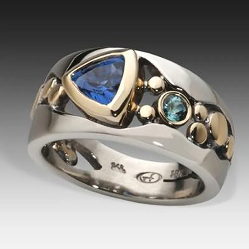 Celina Bague Argent Vintage – Pierre Bleue Élégante