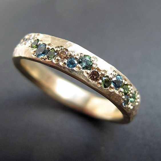 Lysanne - Bague vintage dorée multicolore et charmante