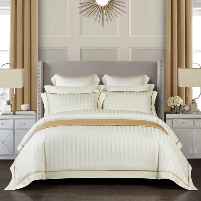 Serenity Cream - Parure de Housse de Couette de Luxe en Coton Égyptien