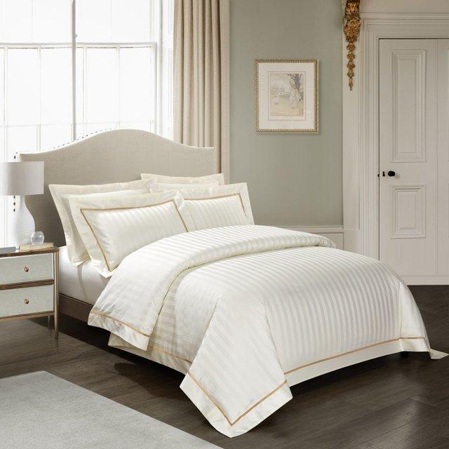 Serenity Cream - Parure de Housse de Couette de Luxe en Coton Égyptien