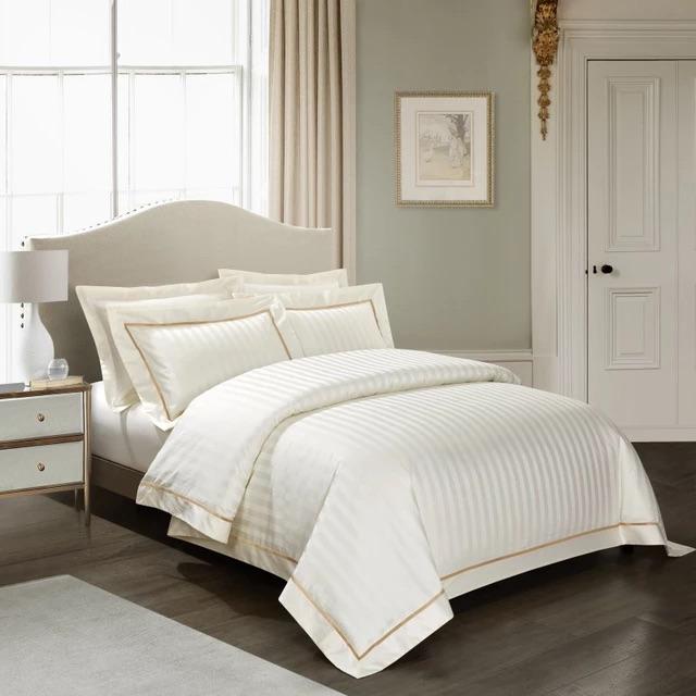 Serenity Cream - Parure de Housse de Couette de Luxe en Coton Égyptien