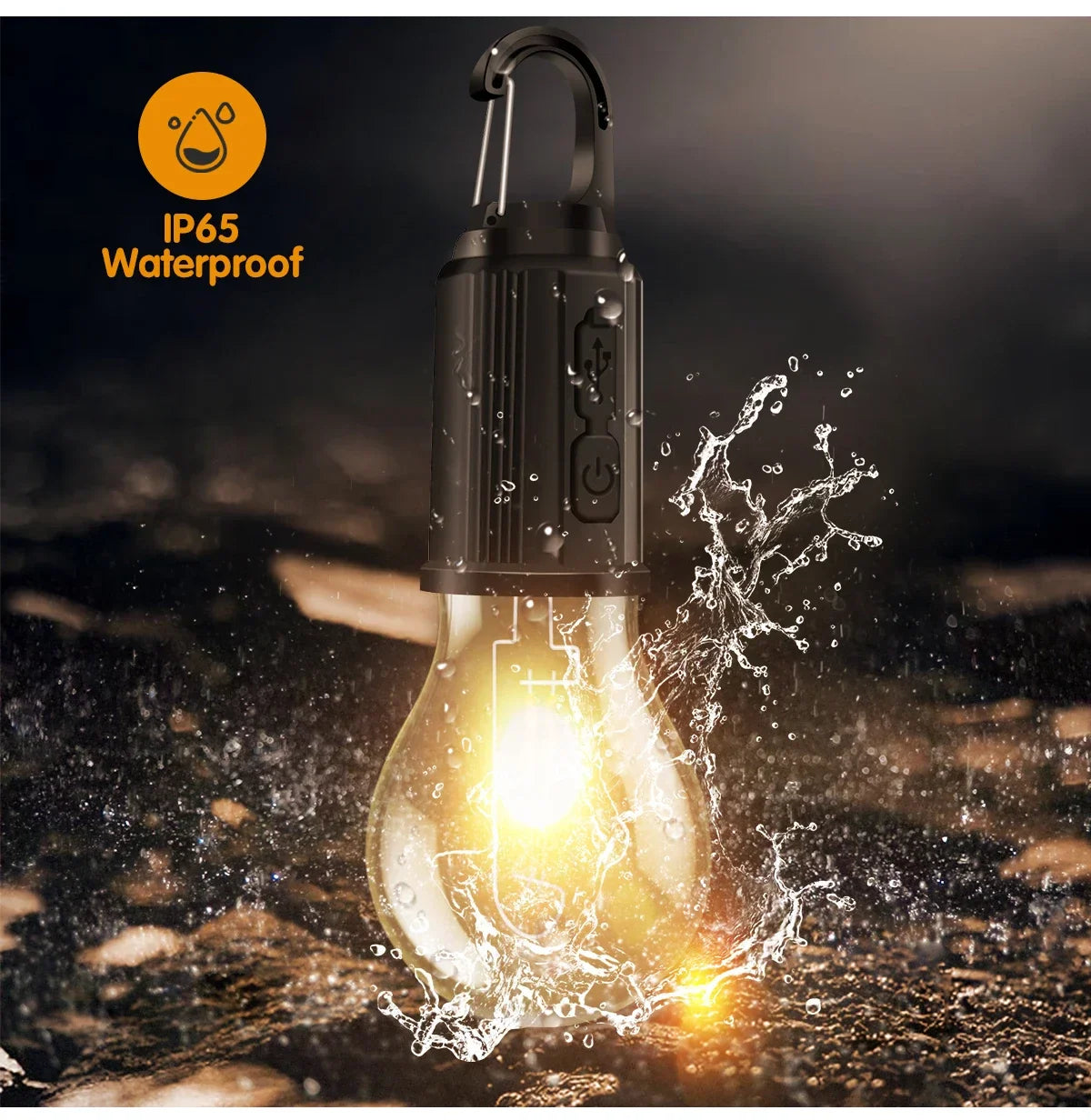 Ampoule Rétro Rechargeable - Lampe sans fil idéale pour le camping et le jardin