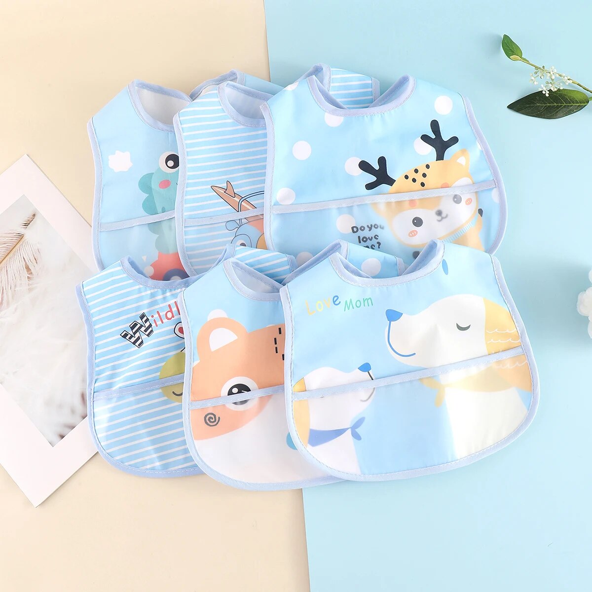AquaGuard - Set 5 Bavoirs Bébé Réglables