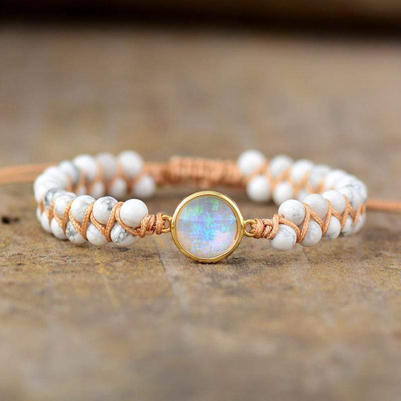 Aurielle - Bracelet de yoga en améthyste et opale