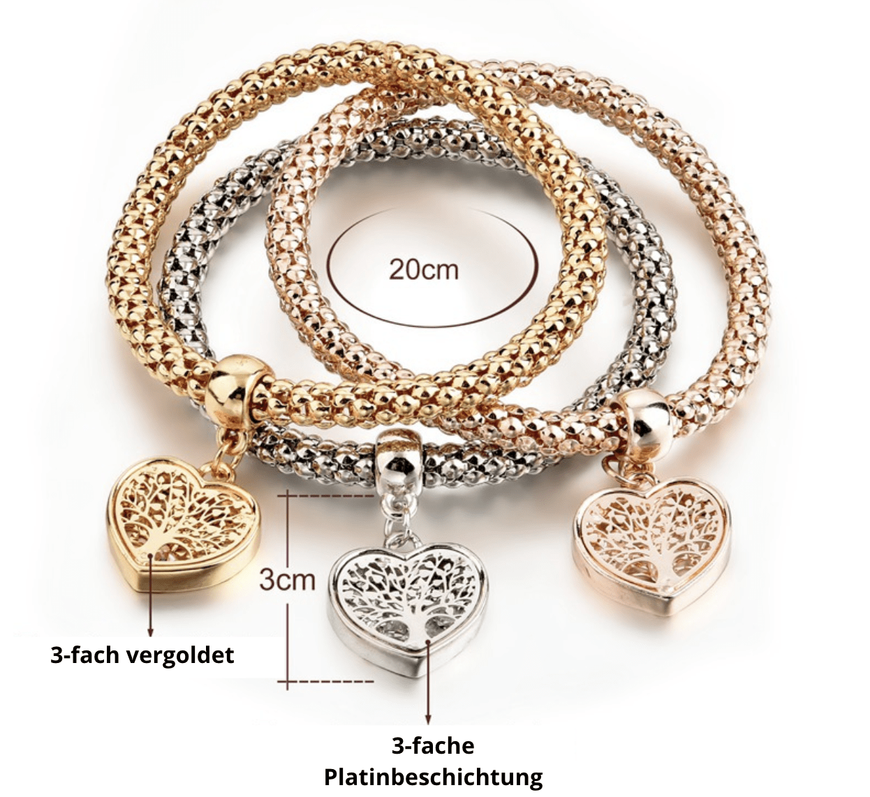 Liora - Parure set de 3 bracelets