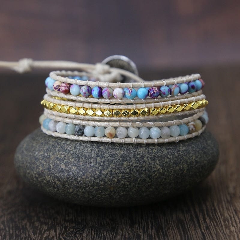 Amarilis Bracelet Jaspe – Wrap Boho Équilibre Chakra