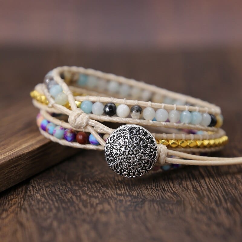 Amarilis Bracelet Jaspe – Wrap Boho Équilibre Chakra