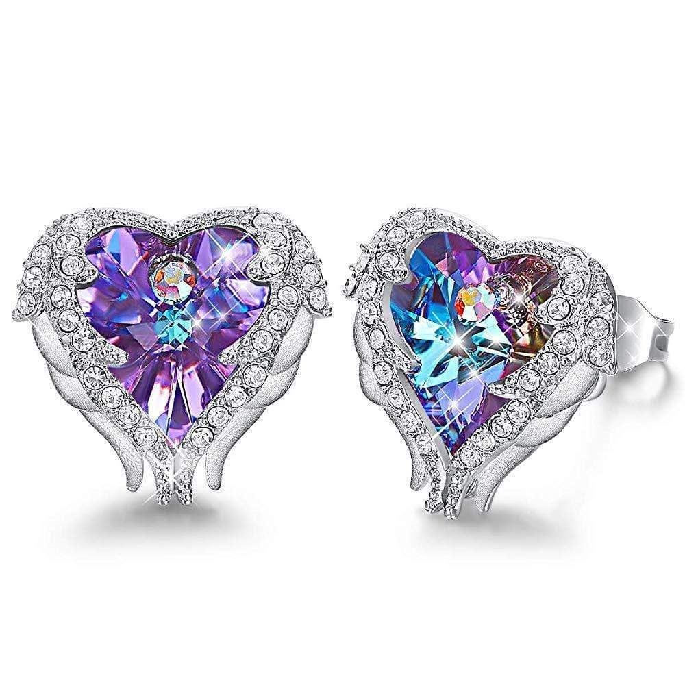 Celina - Boucles d'oreilles aile d'ange argentées