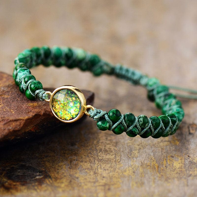 Gaia - Bracelet en opale et jaspe, harmonie naturelle boho