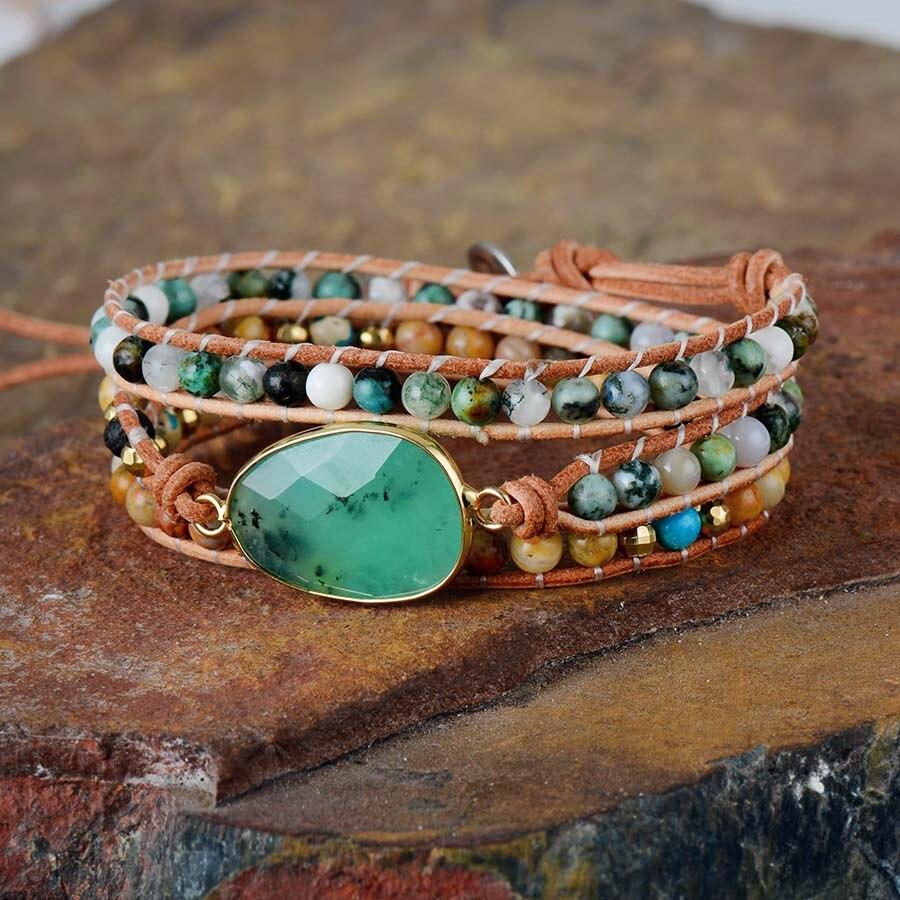 Elina JadeGlow - Bracelet wrap en jade