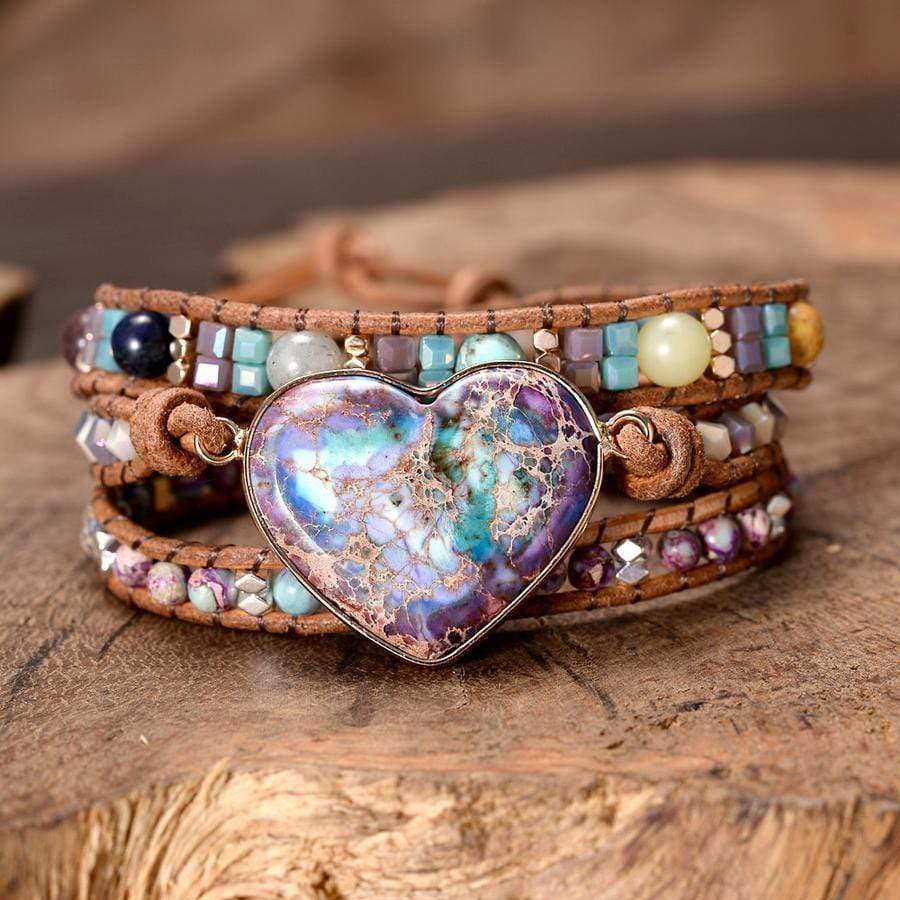 Amaris - Bracelet cœur en jaspe