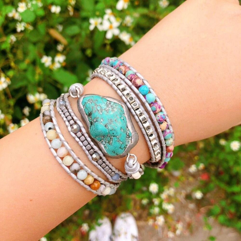 AmaraWrap - Bracelet wrap en turquoise
