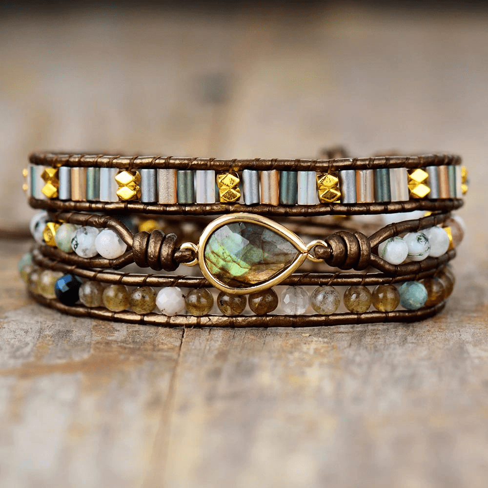 Sylvana - Bracelet wrap en labradorite