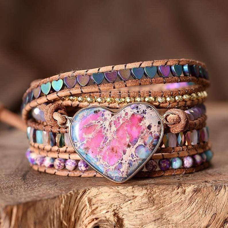 AmoraCharm - Bracelet wrap en jaspe
