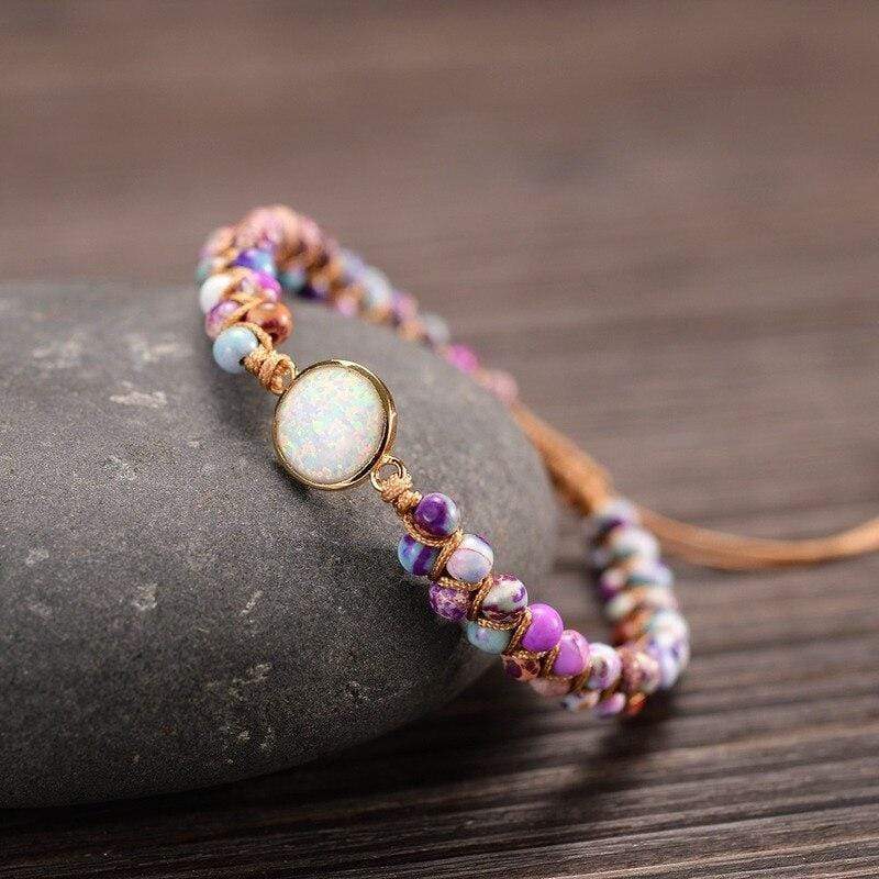 Aurielle - Bracelet de yoga en améthyste et opale