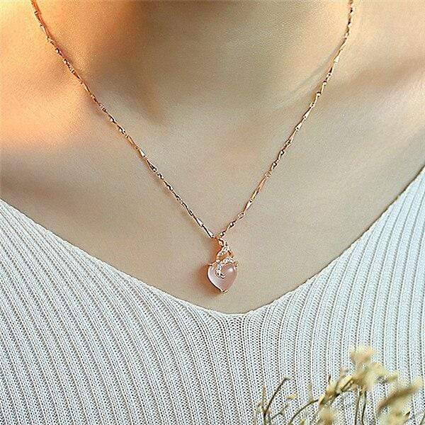 OpalHeart - Collier cœur en opale