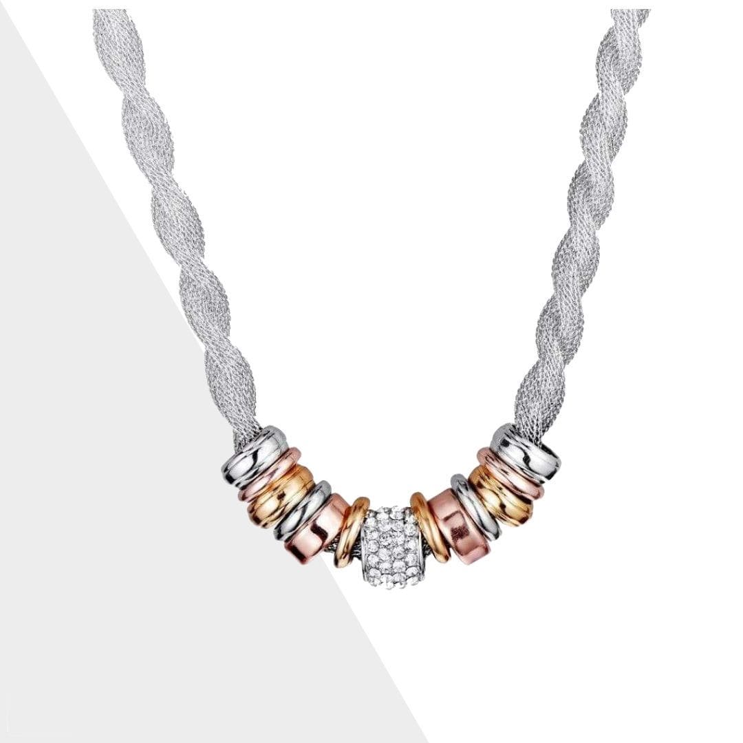 Lynora Collier Tressé Argent – Bijou Élégant Tendance