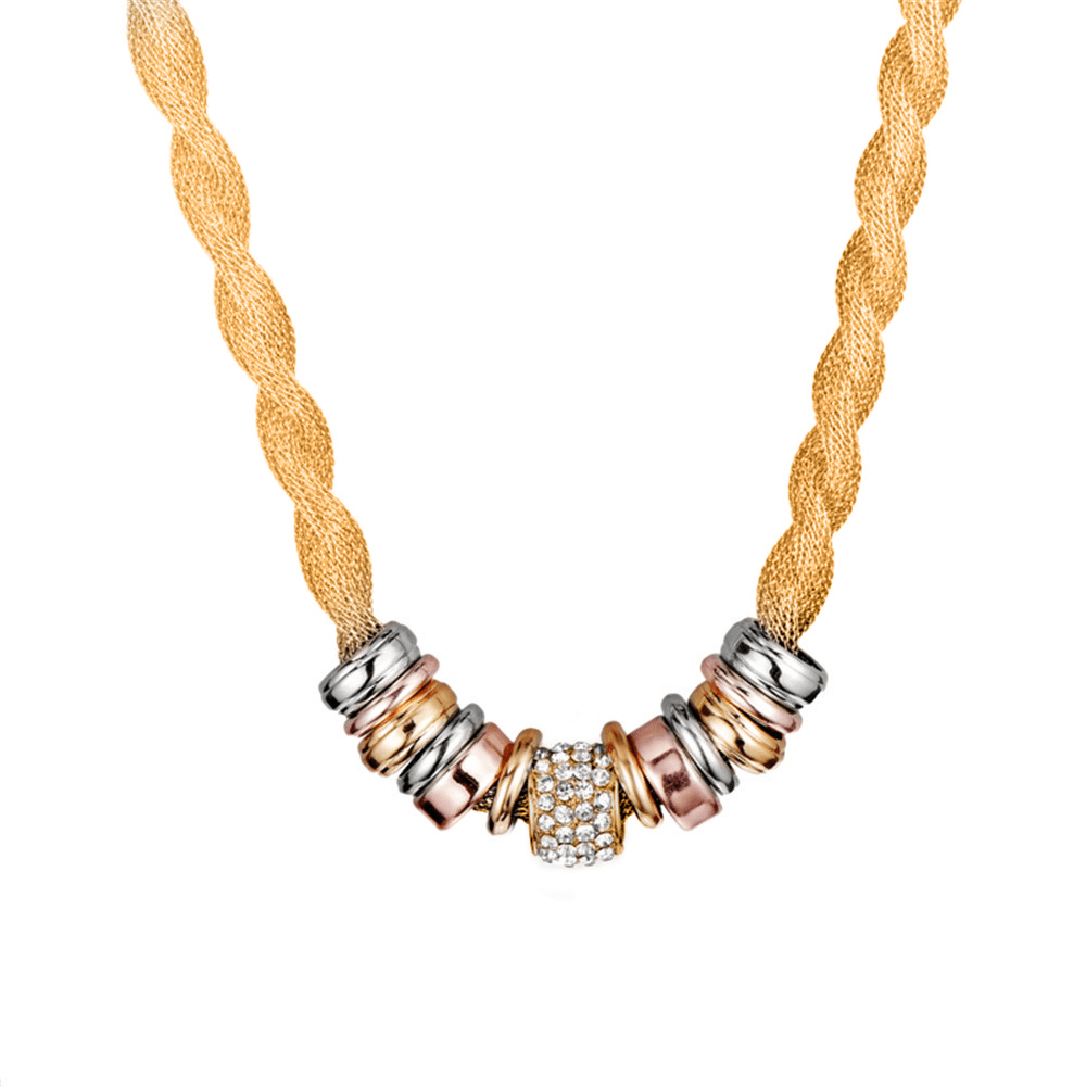 Lynora Collier Tressé Argent – Bijou Élégant Tendance